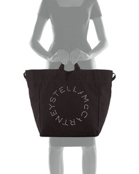 Stella McCartney Logo Print Canvas Beach Tote Bag