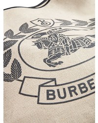 Burberry Medium Archive Logo Canvas And Leather Shopper