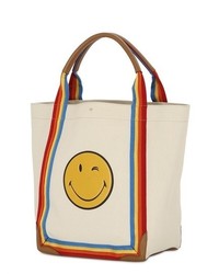 Anya Hindmarch Winking Smile Canvas Webbing Tote Bag