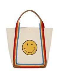 Anya Hindmarch Winking Smile Canvas Webbing Tote Bag