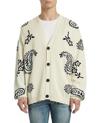 PROFOUND Regular Fit Paisley Cotton Cardigan Sweater