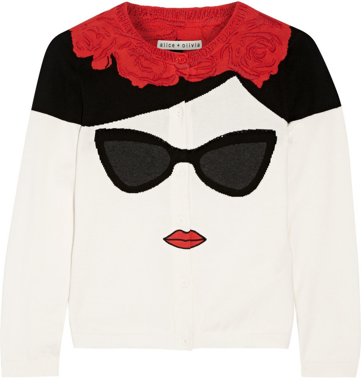 Alice and olivia clearance stace face sweater