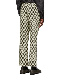 Dries Van Noten Beige Printed Graphic Trousers