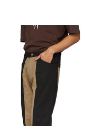 Youths in Balaclava Black And Beige Two Tone Trousers