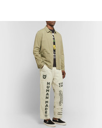 Human Made Printed Cotton And Ramie Blend Trousers