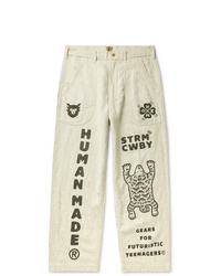 Human Made Printed Cotton And Ramie Blend Trousers