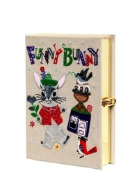 Funny Bunny Embroidered Book Clutch