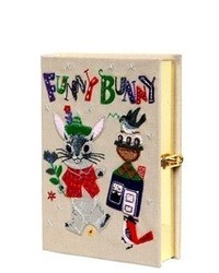 Olympia Le-Tan Funny Bunny Embroidered Book Clutch