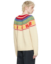 Acne Studios Beige Crewneck Wool Sweater