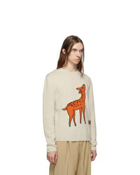 Gucci Beige Gg Deer Sweater