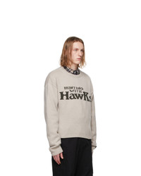 Reese Cooper®  Beige Hunting With Hawks Sweater