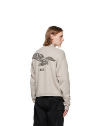 Reese Cooper®  Beige Hunting With Hawks Sweater