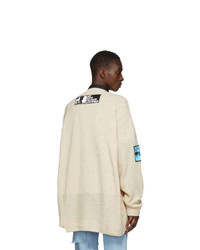 Raf Simons Beige Oversized Patch Sweater