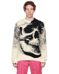 Alexander McQueen Black White Skull Sweater