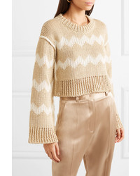 Missoni Cropped Intarsia Hemp And Wool Blend Sweater