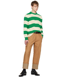 Gucci Green Off White Gg Stripe Sweater