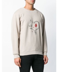Saint Laurent Heart Print Sweatshirt