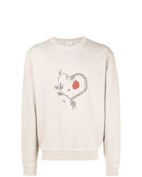 Saint Laurent Heart Print Sweatshirt