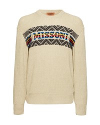 Missoni Logo Hemp Blend Sweater In White At Nordstrom