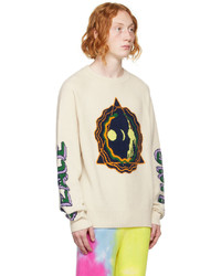 The Elder Statesman Off White Peace And Unity Sweater