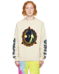 The Elder Statesman Off White Peace And Unity Sweater