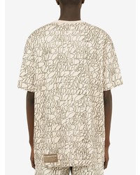 Dolce & Gabbana All Over Logo Print T Shirt