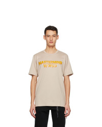 Mastermind World Beige Drip Logo T Shirt