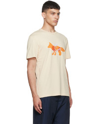 MAISON KITSUNÉ Beige Fox Caf Kitsun T Shirt