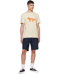 MAISON KITSUNÉ Beige Fox Caf Kitsun T Shirt