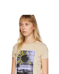 Marc Jacobs Beige Graphic Cap Sleeve T Shirt