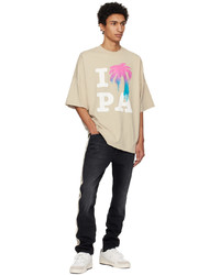 Palm Angels Beige I Love Pa T Shirt