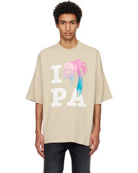 Palm Angels Beige I Love Pa T Shirt