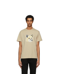 MAISON KITSUNÉ Beige Pastel Fox Head T Shirt