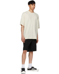 Y-3 Beige Raw Jersey Graphic Floral T Shirt