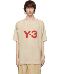 Y-3 Beige Sanded Cupro T Shirt