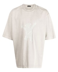 We11done Bleached Effect Graphic Print T Shirt