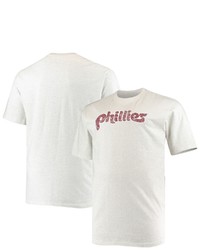 FANATICS Branded Heathered Oatmeal Philadelphia Phillies Big Tall Cooperstown Collection Arch T Shirt