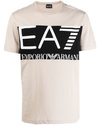 Ea7 Emporio Armani Colour Block Logo Print T Shirt