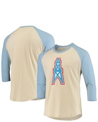 Majestic Threads Creamlight Blue Houston Oilers Gridiron Classics Raglan 34 Sleeve T Shirt At Nordstrom