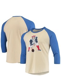 Majestic Threads Creamroyal New England Patriots Gridiron Classics Raglan 34 Sleeve T Shirt At Nordstrom
