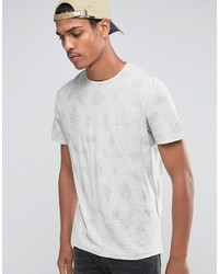 Celio Crew Neck T Shirt With All Over Leaf Print
