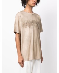 Balmain Desert Logo Print Cotton T Shirt