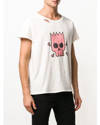Garcons Infideles Distressed Skull Print T Shirt