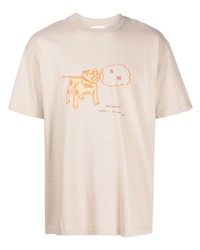 Saintwoods Dog Print Crewneck T Shirt