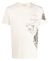 Alexander McQueen Drawing Print Logo T Shirt