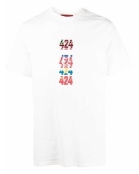 424 Flags Print Short Sleeve T Shirt
