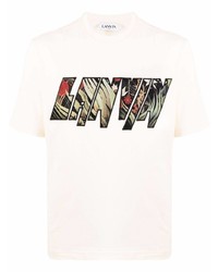 Lanvin Floral Logo Cotton T Shirt