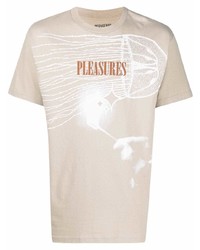 Pleasures Glow Logo Print T Shirt