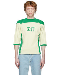 ERL Green Off White Football Jersey Half Sleeve T Shirt