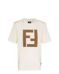 Fendi Logo Embellished Cotton T Shirt